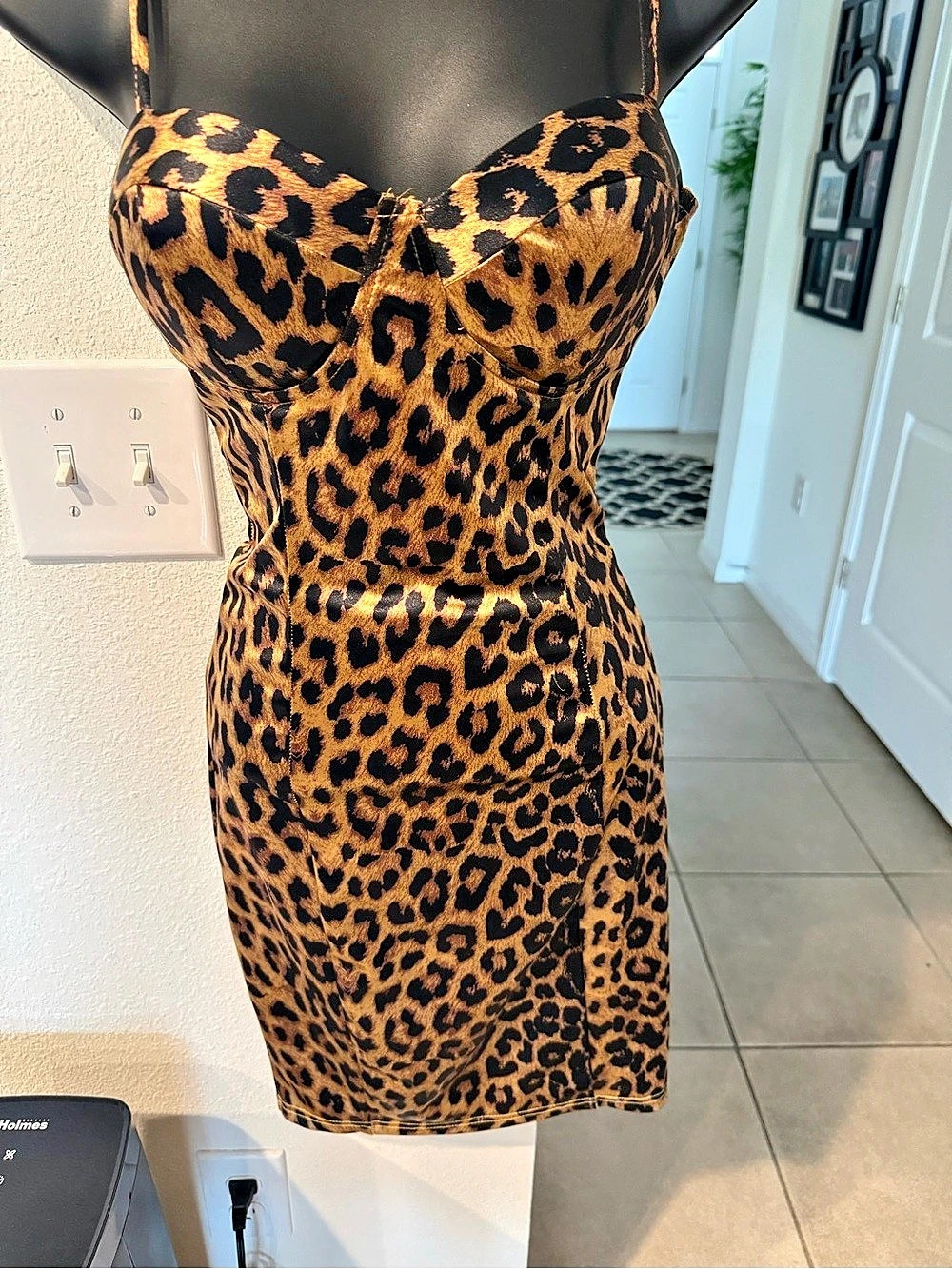 Leopard Print Mini Dress Like New